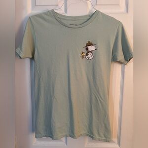 Peanuts Snoopy T-Shirt - Light Green Adult Size Small